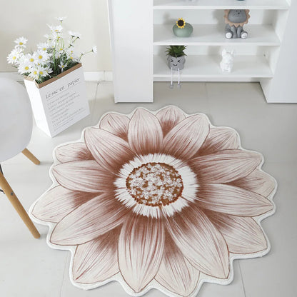 Plush Flower Shaped Rug