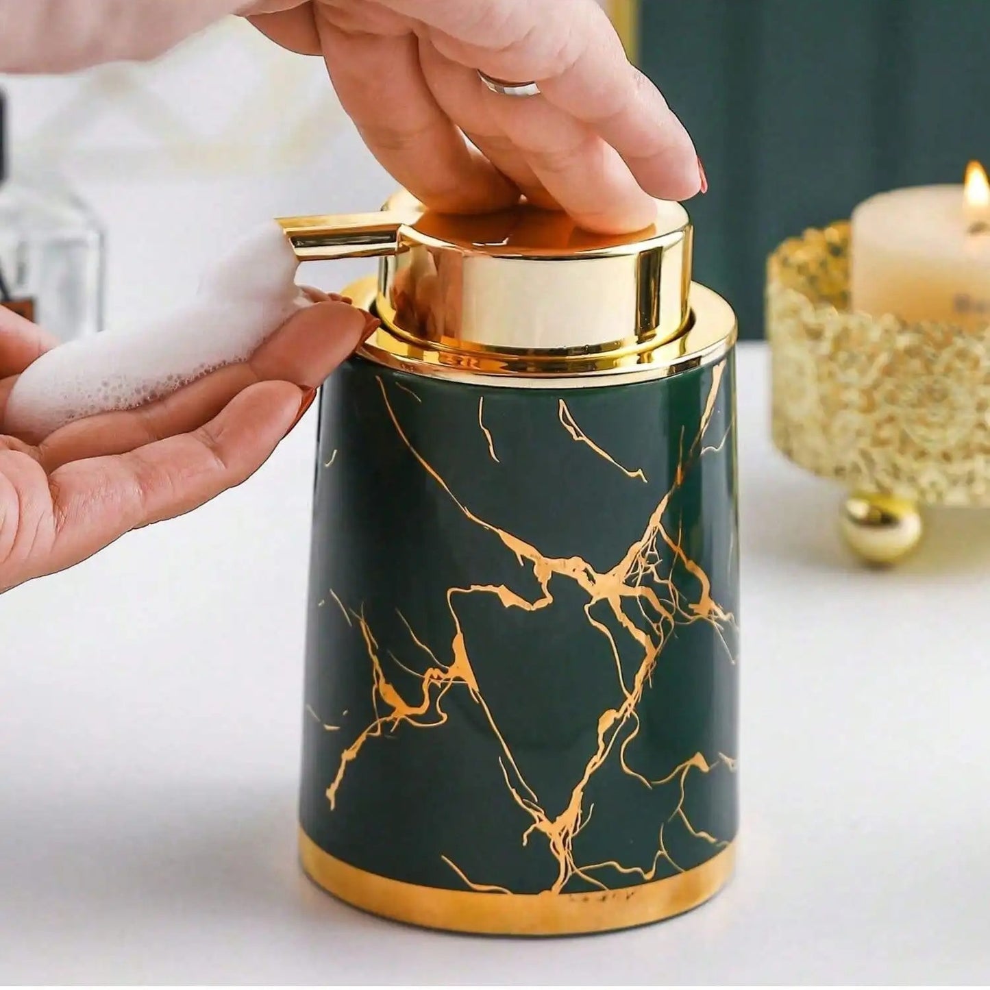 Ceramic Marble Texture Foaming Soap Dispenser