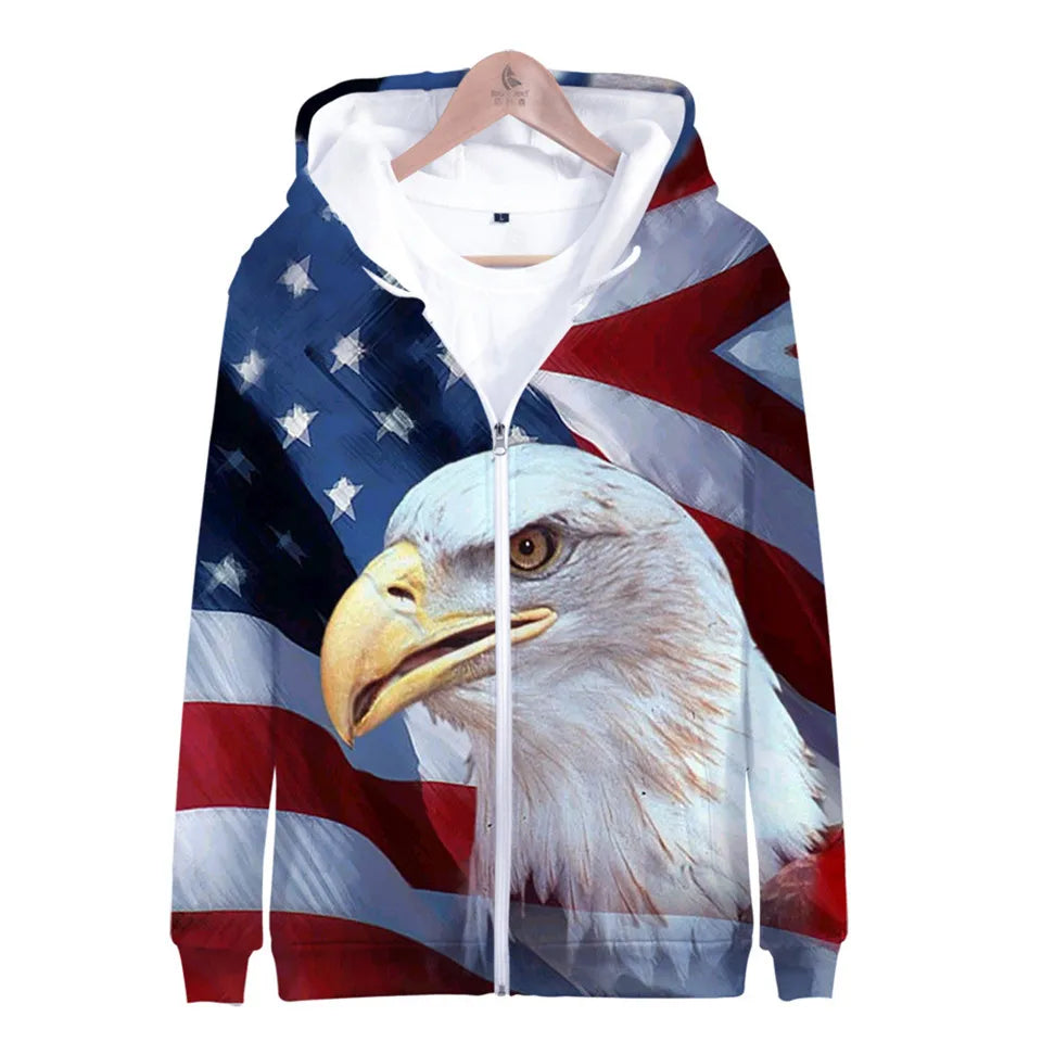 4th of July USA Flag Hoodie Sweatshirt