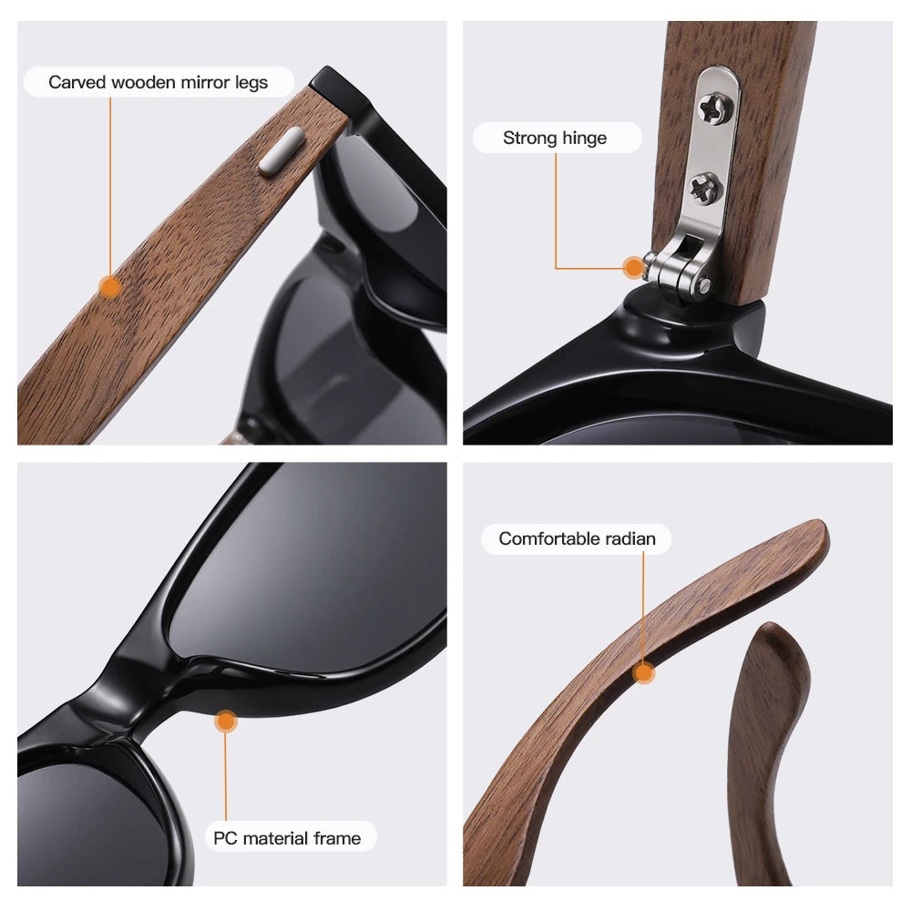 NatureLux Polarized Wooden Sunglasses