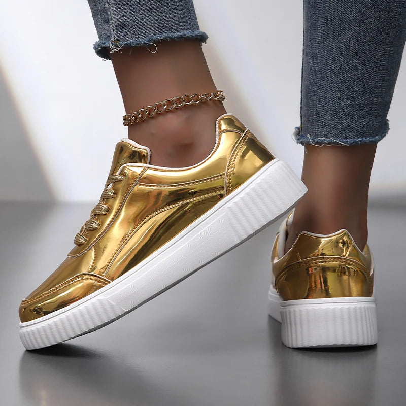 Ladies metallic sneakers online