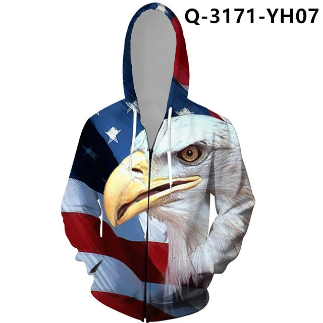 4th of July USA Flag Hoodie Sweatshirt