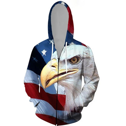 4th of July USA Flag Hoodie Sweatshirt