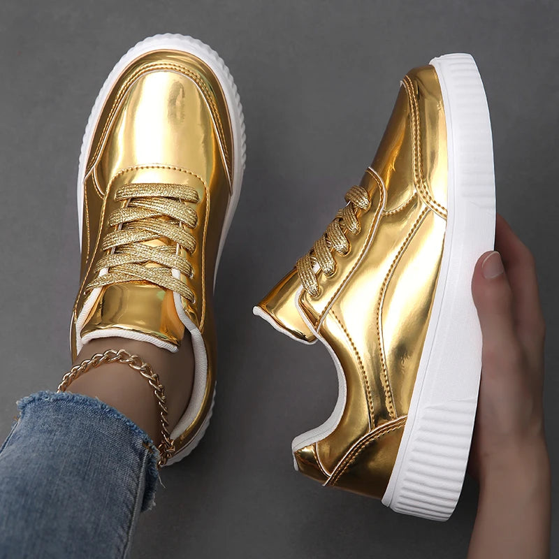 Snappy Metallic Sneakers