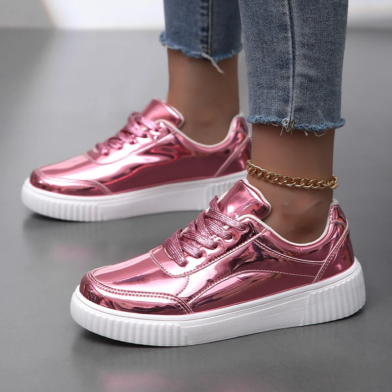 Snappy Metallic Sneakers